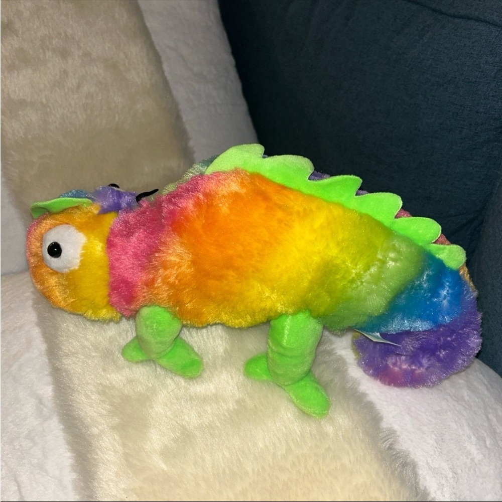 Rainbow Chameleon 14” Stuffed Plush Animal Lizard Reptile Toy stuffed animal - Picture 2 of 9